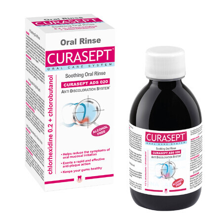 Curasept ADS 220, bain de bouche avec chlorhexidine 0,20 % et chlorobutanol, 200 ml