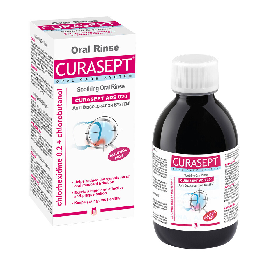 Curasept ADS 220, bain de bouche avec chlorhexidine 0,20 % et chlorobutanol, 200 ml