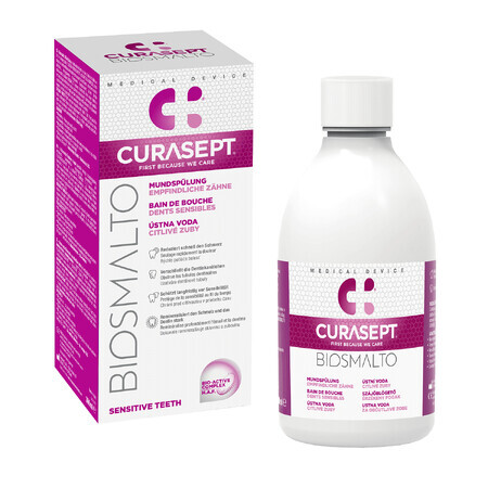 Curasept Biosmalto, bain de bouche, sans alcool, Sensitive, 300 ml