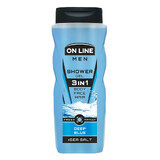 On Line Men, gel douche pour hommes 3in1, Deep Blue, 410 ml