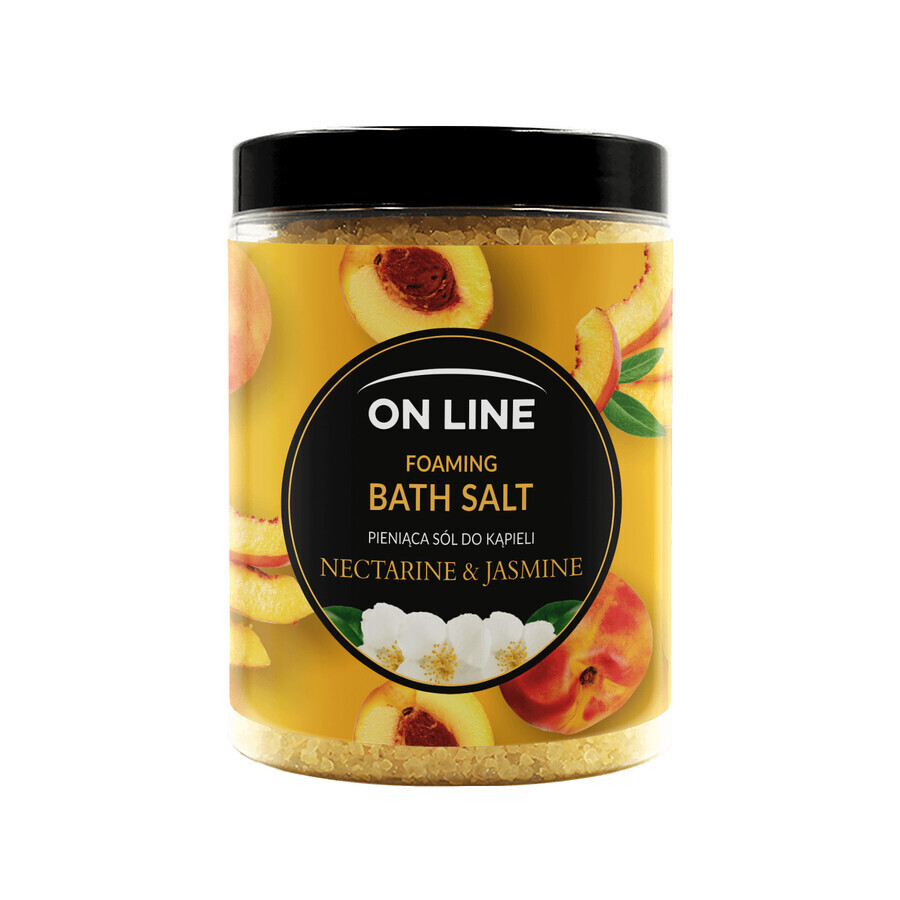 On Line, sel de bain moussant, Nectarine &amp; Jasmin, 1200 g