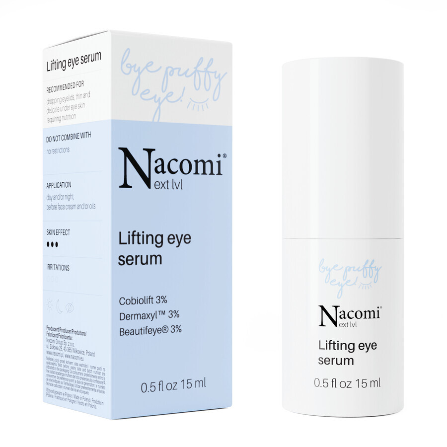 Nacomi Next Level, sérum liftant pour les yeux, 15 ml