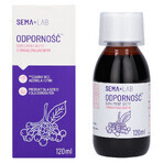 SEMA Lab Immunity, sirop pour enfants à partir de 3 ans et adultes, saveur framboise 