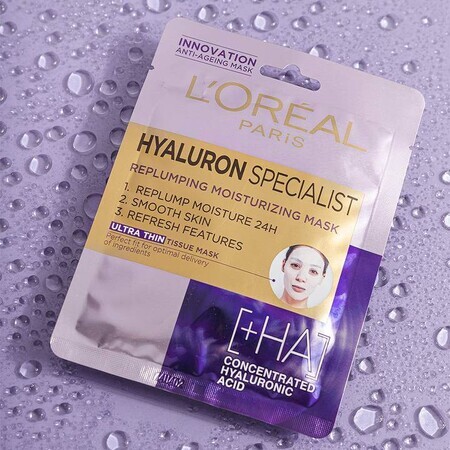 L'Oreal Hyaluron Specialist, hydraterend en herstellend bladmasker, 30 g