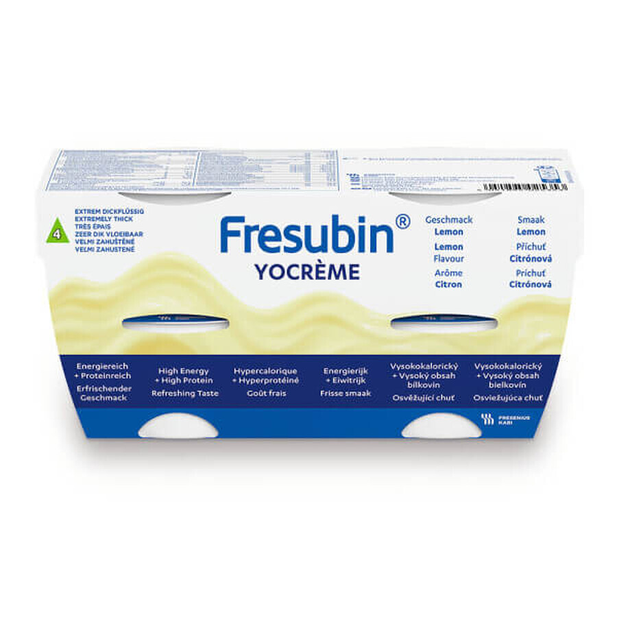 Fresubin YOcreme, lemon flavor, 4 x 125 g