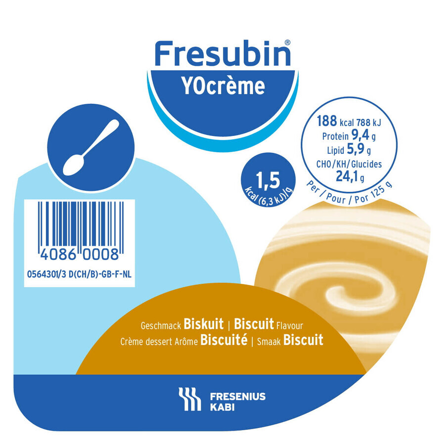 Fresubin YOcreme, sponge cake flavor, 4 x 125 g