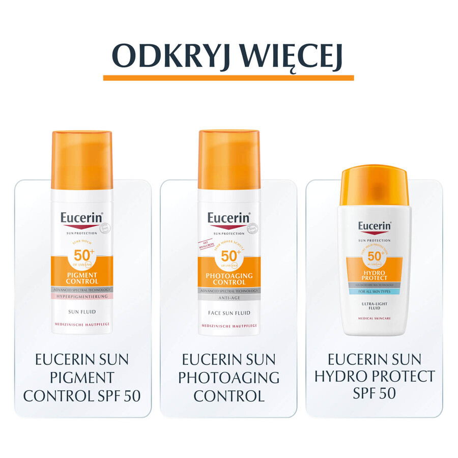 Eucerin Sun Oil Control, gel-crème protecteur ultra-léger pour les peaux à imperfections, SPF 50+, 50 ml