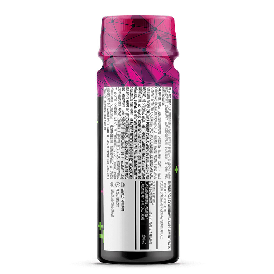 OstroVit A-AKG Shot, saveur framboise et agrumes, 80 ml