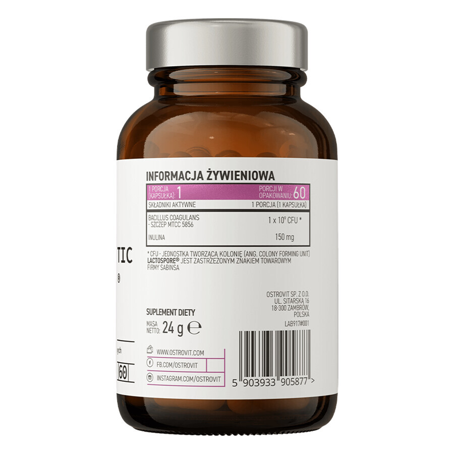 OstroVit Pharma Pro-60 Biotic LactoSpore, 60 gélules