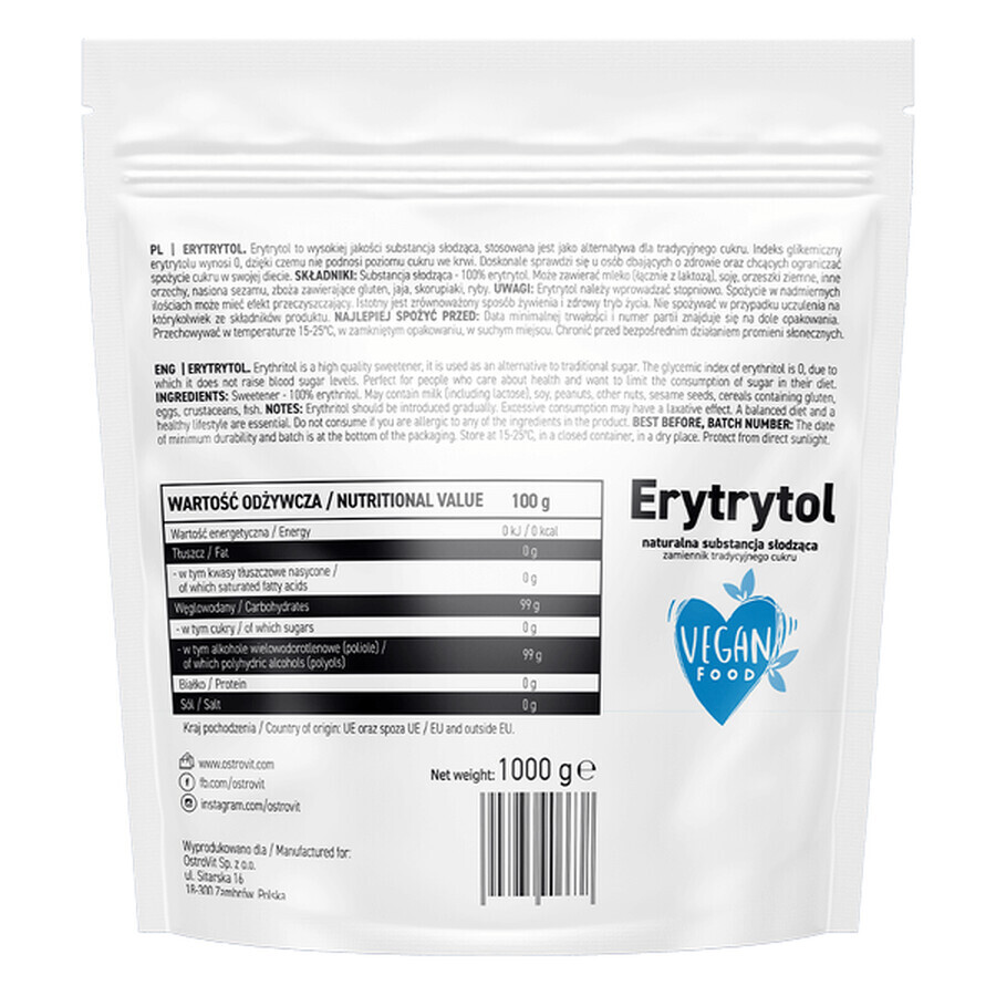 OstroVit Erythritol, 1 kg