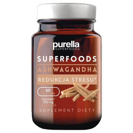 Purella Superfoods Ashwagandha Réduction du Stress, 60 gélules