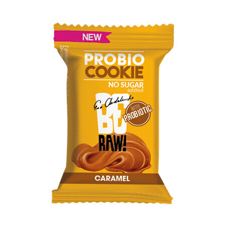 ¡Galleta BeRAW! Probio, galleta probiótica, caramelo, 18 g