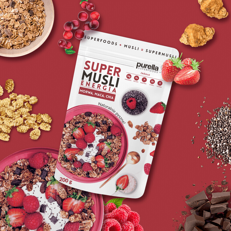 Purella Superfoods Super Muesli Energie, 200 g