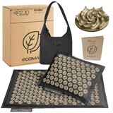 4Fizjo Ecomat Acupuncture Mat with Buckwheat and Coconut Hulls, Black and Gold