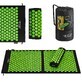 4Fizjo Tapis d&#39;acupression, grand tapis d&#39;acupression avec coussin, 110 cm x 42 cm, noir et vert