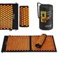 4Fizjo Tapis d&#39;acupression, grand tapis d&#39;acupression avec coussin, 110 cm x 42 cm, noir et orange