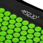 4Fizjo Acupressure Mat, tapis d'acupression avec coussin, 68 cm x 42 cm, noir et vert