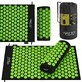 4Fizjo Acupressure Mat, tapis d&#39;acupression avec coussin, 68 cm x 42 cm, noir et vert