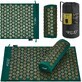 4Fizjo Tapis d&#39;acupression, tapis d&#39;acupression avec coussin, 68 cm x 42 cm, vert-or