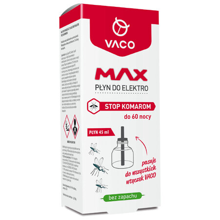 Vaco Max Elektro Insecticide, répulsif contre les moustiques, réserve, 45 ml