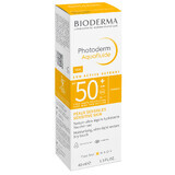 Bioderma Photoderm Aquafluide, fluido protector solar ultraligero para piel normal, incoloro, SPF 50+, 40 ml