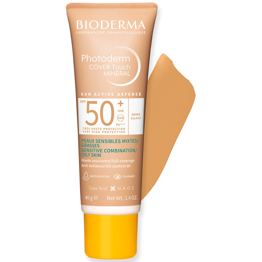 Bioderma Photoderm Cover Touch Mineral, fluide minéral opaque, foncé, SPF 50+, 40 g