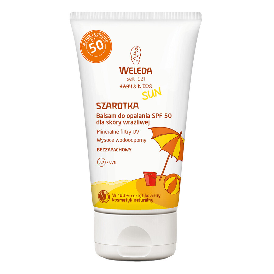 Weleda Baby &amp; Kids Sun Edelweiss, lotion solaire pour peaux sensibles, SPF 50, 50 ml