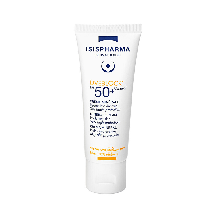 IsisPharma Uveblock, cremă minerală colorantă protectoare, SPF 50+, 40 ml