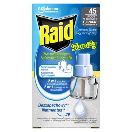 Raid, insetticida repellente per zanzare, di riserva, oltre 1 anno, 27 ml