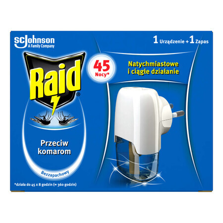 Raid, électro-fumigateur avec liquide insecticide contre les moustiques, 27 ml