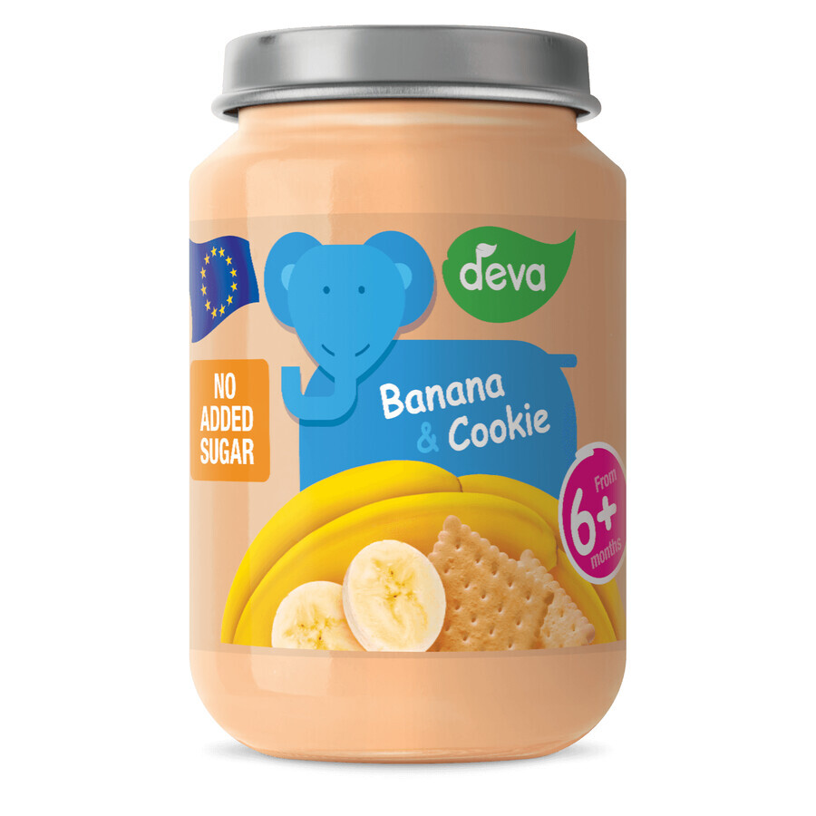 Deva Dessert, banane avec biscuits, après 6 mois, 200 g