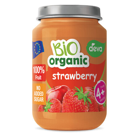 Deva Organic Bio dessert aux fruits, fraise, après 4 mois, 190 g