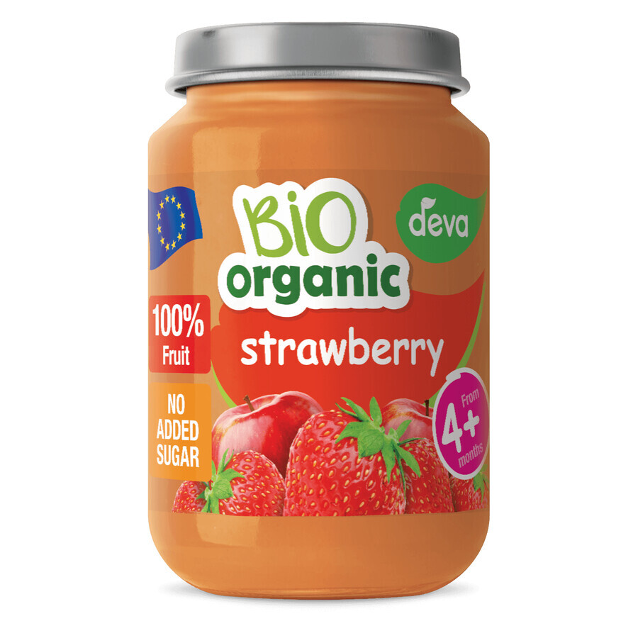 Deva Organic Bio dessert aux fruits, fraise, après 4 mois, 190 g