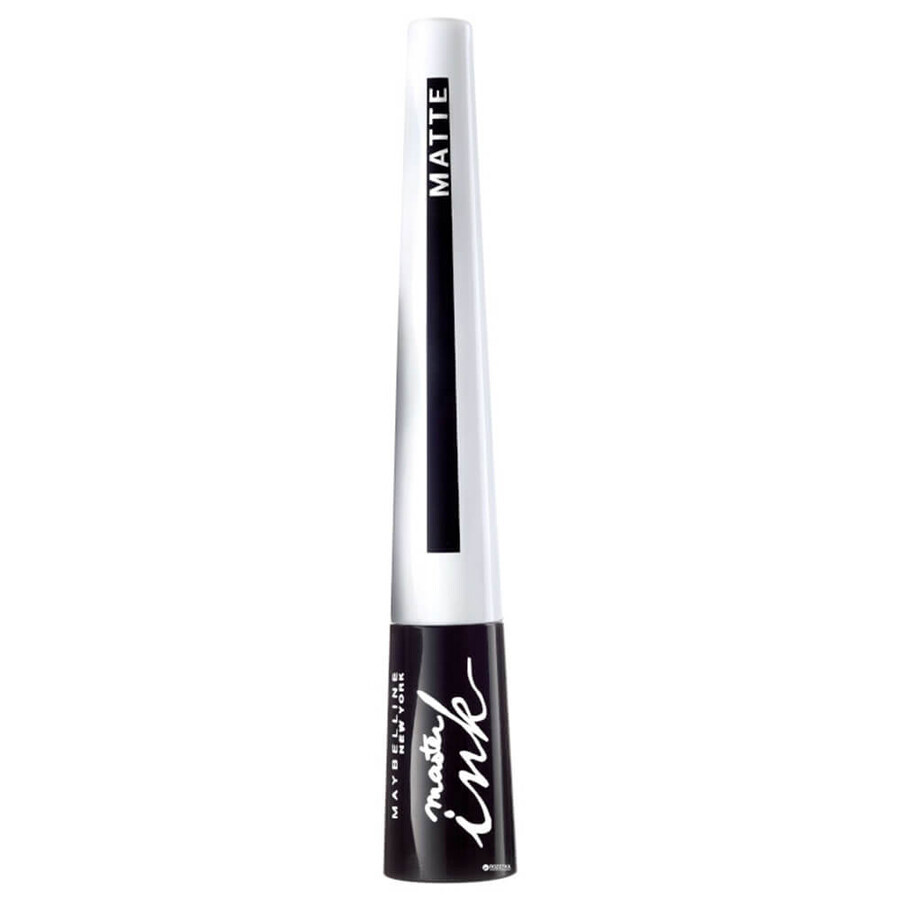 Maybelline Master Ink Matte Liner, eyeliner liquido con applicatore, 10 Charcoal Black, 2,8 g