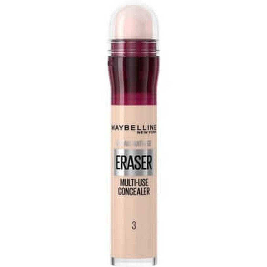 Maybelline Instant Eraser, correcteur multifonctionnel pour le visage, 03 Fair, 6.8 ml