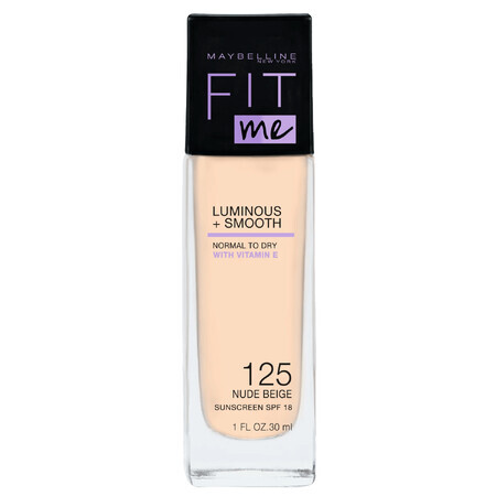 ¡Maybelline me queda bien! Base de maquillaje iluminadora Luminous and Smooth, nº 125 Nude, 30 ml.