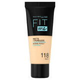 Maybelline Fit Me! Matte and Poreless, fond de ten matifiant, Nr. 118, Nude, 30 ml