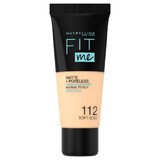 ¡Maybelline me queda bien! Matte and Poreless, base matificante, nº 112, Soft Beige, 30 ml