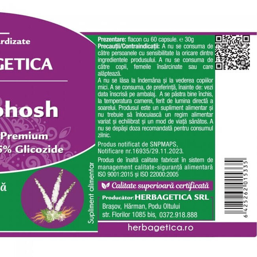 Herbagetica Black Cohosh x 60cps