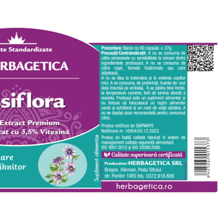 Herbagetica Passiflora x 60 cps