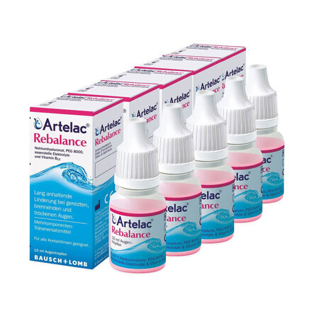 Artelac Rebalance Gocce Oculari Multidose Senza Conservanti, 5x10 ml, Bausch&Lomb