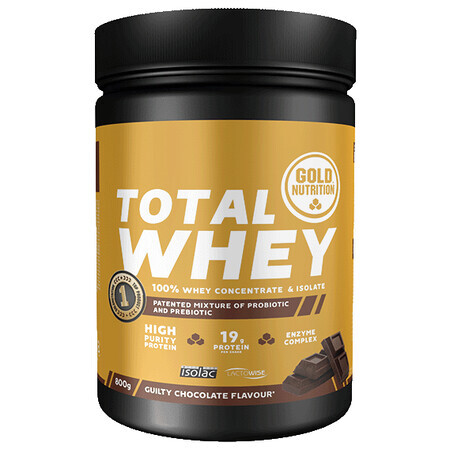 Proteine in polvere Total Whey al gusto di cioccolato, 800 g, Gold Nutrition