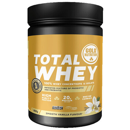 Proteine in polvere Total Whey al gusto di vaniglia, 800 g, Gold Nutrition