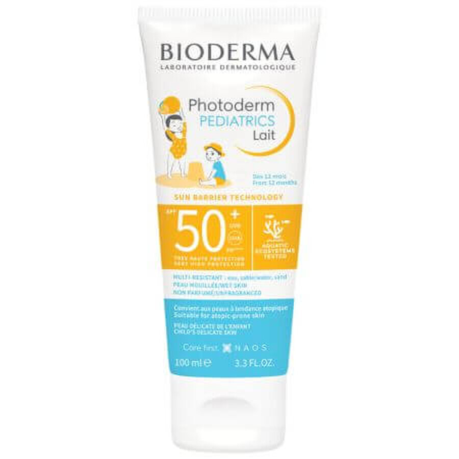 Lapte cu protectie solara SPF 50+ pentru copii Photoderm Pediatrics, 100 ml, Bioderma