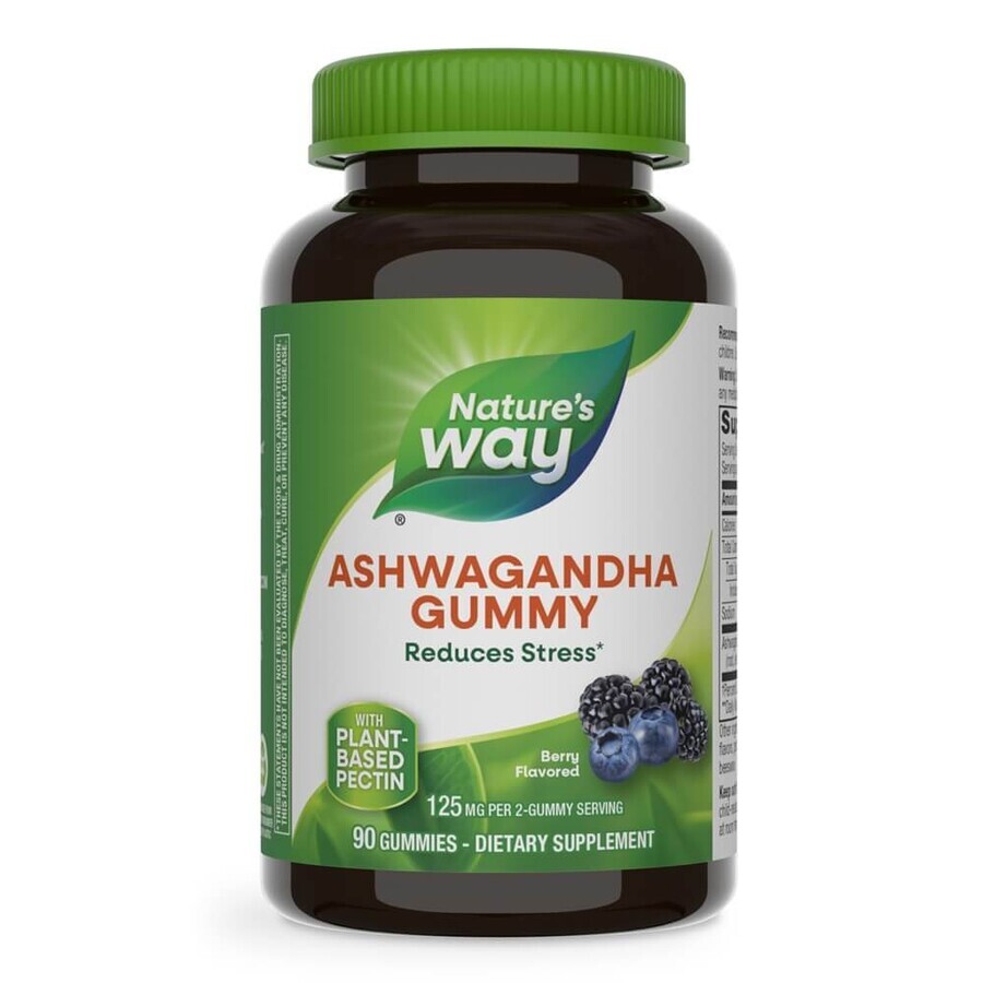 Gelatine gommose di Ashwagandha al gusto di frutti di bosco Gommose di Ashwagandha, 125 mg, 90 gelatine, Secom