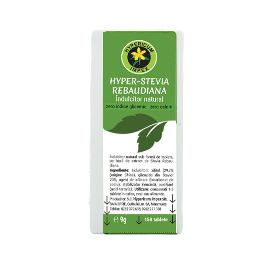 Hyper Stevia rebaudiana, 150 comprimés, Hypericum