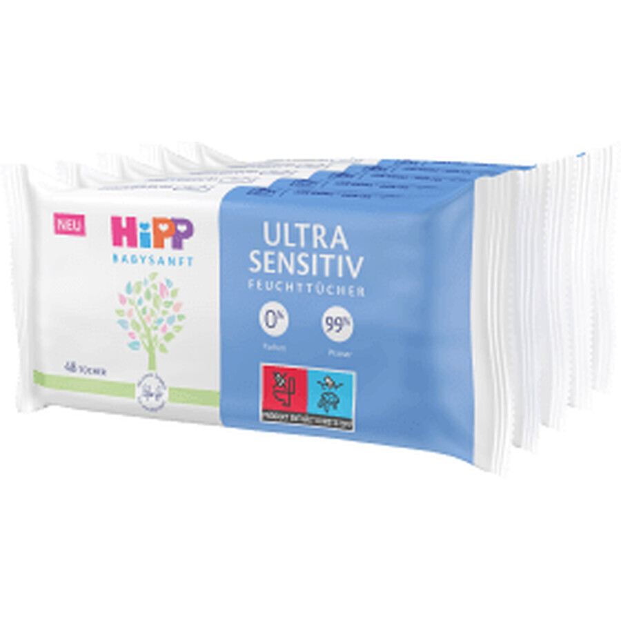 Ultra Sensitive wet wipes, 5 packs x 48 pieces, Hipp