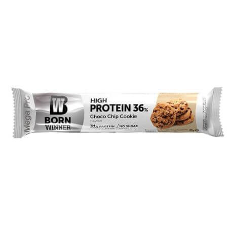 Mega Pro protein bar with biscuits and choco chip, 85 g, Born Winner