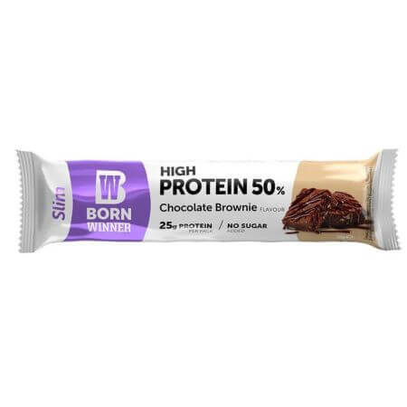 Protein bar with chocolate brownie Slim, 50 g, Born Winner