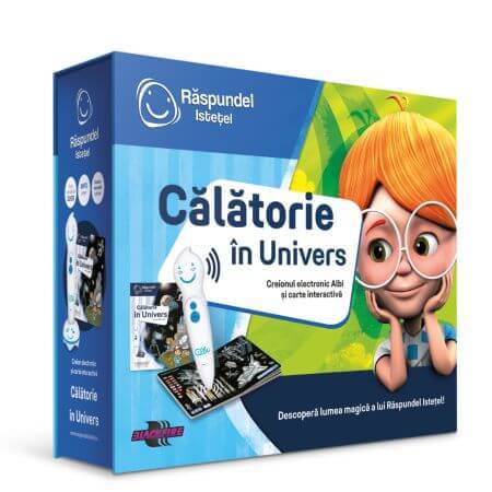 Crayon et livre interactif Voyage dans l'univers, +5 ans, Raspundel Istetel